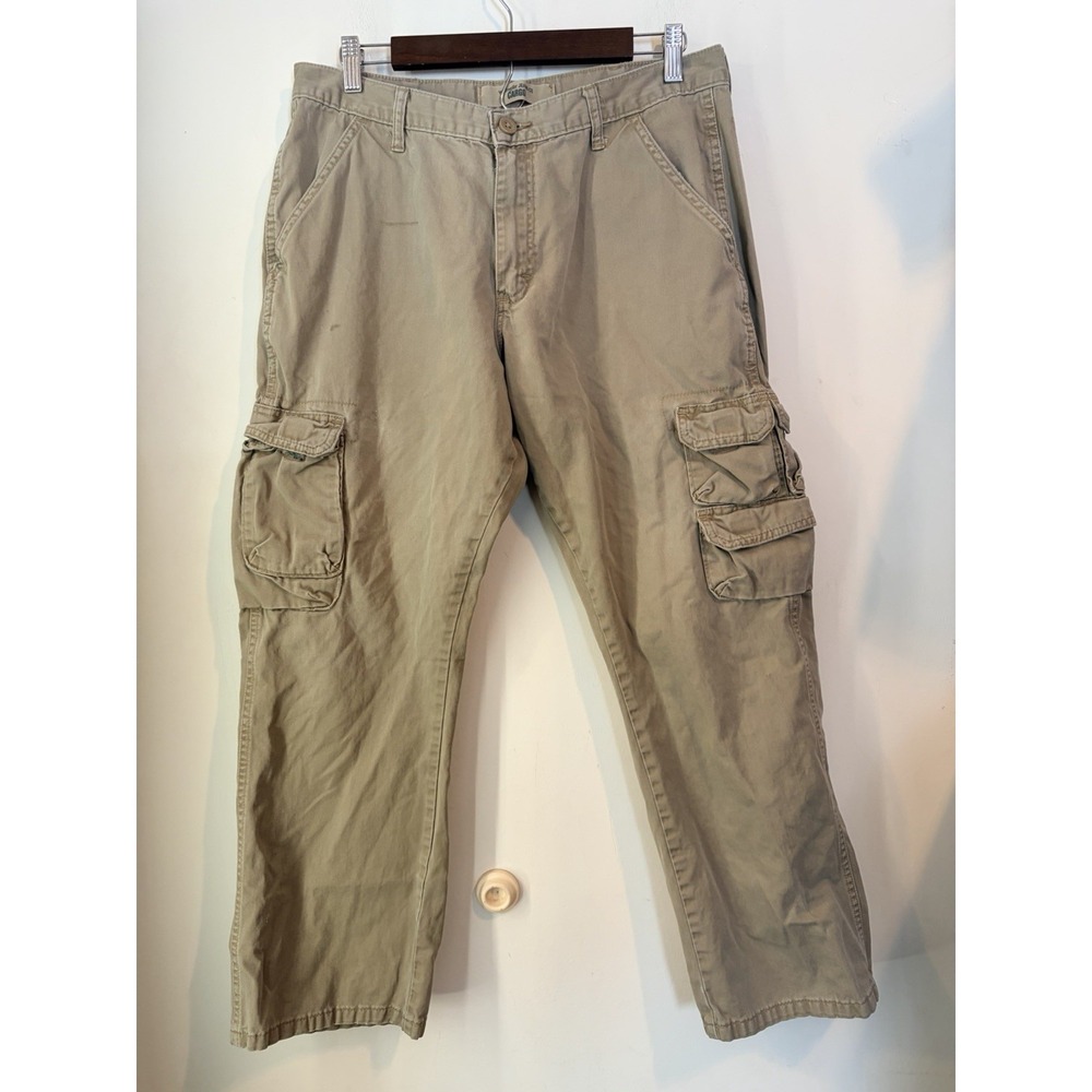 Wrangler Classic‎ Khaki Cargo Pants Mens 34x30 Stretch Lightweight Western